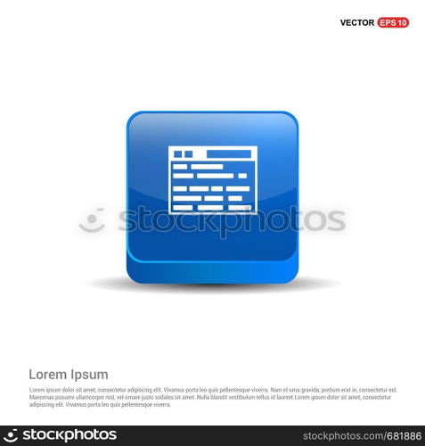 Application Interface Icon - 3d Blue Button.