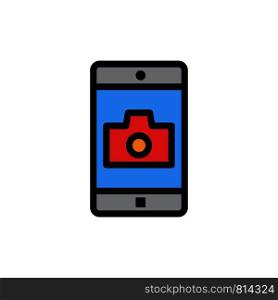 Application, Mobile, Mobile Application, Camera Flat Color Icon. Vector icon banner Template