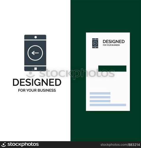 Application, Mobile, Mobile Application, left Grey Logo Design and Business Card Template