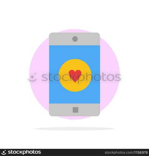 Application, Mobile, Mobile Application, Like, Heart Abstract Circle Background Flat color Icon