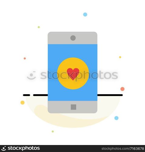 Application, Mobile, Mobile Application, Like, Heart Abstract Flat Color Icon Template