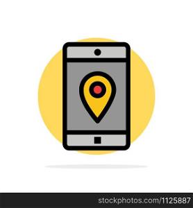 Application, Mobile, Mobile Application, Location, Map Abstract Circle Background Flat color Icon