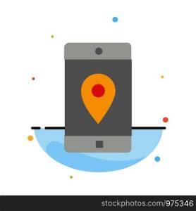 Application, Mobile, Mobile Application, Location, Map Abstract Flat Color Icon Template