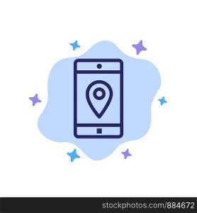 Application, Mobile, Mobile Application, Location, Map Blue Icon on Abstract Cloud Background