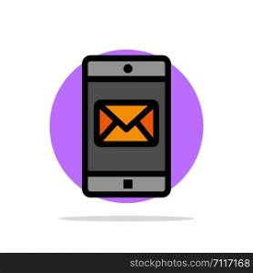 Application, Mobile, Mobile Application, Mail Abstract Circle Background Flat color Icon
