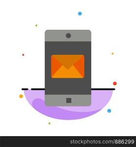 Application, Mobile, Mobile Application, Mail Abstract Flat Color Icon Template