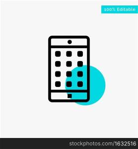 Application, Mobile, Mobile Application, Password turquoise highlight circle point Vector icon