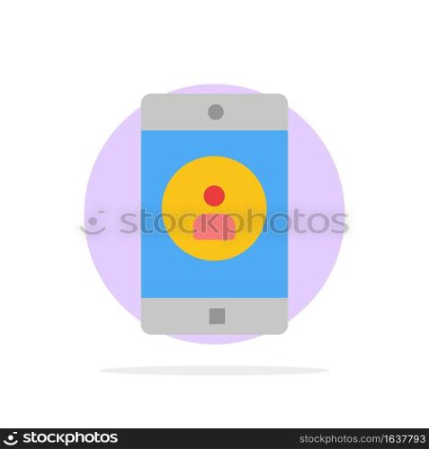 Application, Mobile, Mobile Application, Profile Abstract Circle Background Flat color Icon