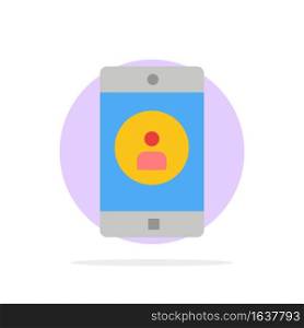 Application, Mobile, Mobile Application, Profile Abstract Circle Background Flat color Icon