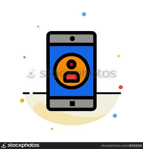 Application, Mobile, Mobile Application, Profile Abstract Flat Color Icon Template