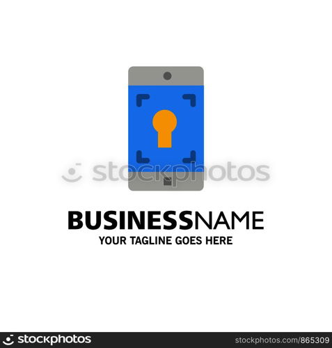 Application, Mobile, Mobile Application, Screen Business Logo Template. Flat Color