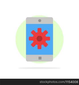 Application, Mobile, Mobile Application, Setting Abstract Circle Background Flat color Icon