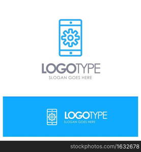 Application, Mobile, Mobile Application, Setting Blue Outline Logo Place for Tagline