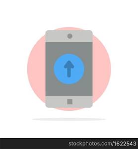 Application, Mobile, Mobile Application, Smartphone, Sent Abstract Circle Background Flat color Icon