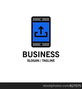 Application, Mobile, Mobile Application, Smartphone, Upload Business Logo Template. Flat Color