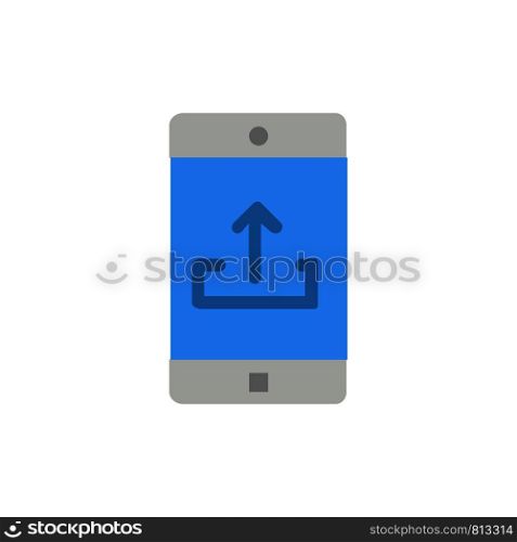 Application, Mobile, Mobile Application, Smartphone, Upload Flat Color Icon. Vector icon banner Template