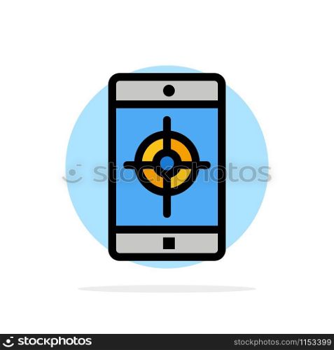 Application, Mobile, Mobile Application, Target Abstract Circle Background Flat color Icon