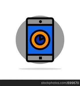Application, Mobile, Mobile Application, Time Abstract Circle Background Flat color Icon