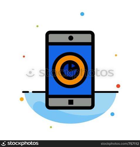 Application, Mobile, Mobile Application, Time Abstract Flat Color Icon Template