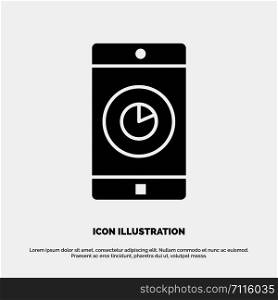Application, Mobile, Mobile Application, Time solid Glyph Icon vector