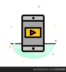 Application, Mobile, Mobile Application, Video Abstract Flat Color Icon Template