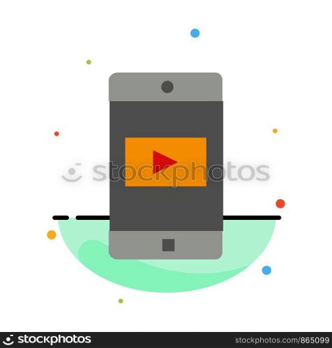 Application, Mobile, Mobile Application, Video Abstract Flat Color Icon Template