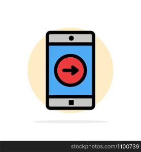 Application, right, Mobile, Mobile Application Abstract Circle Background Flat color Icon