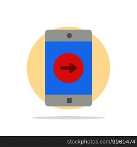 Application, right, Mobile, Mobile Application Abstract Circle Background Flat color Icon
