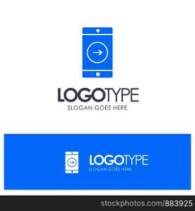 Application, right, Mobile, Mobile Application Blue Solid Logo with place for tagline