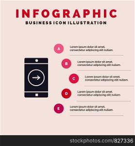 Application, right, Mobile, Mobile Application Solid Icon Infographics 5 Steps Presentation Background