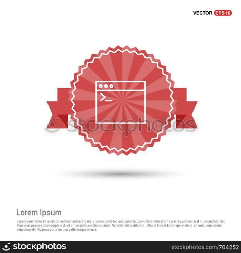 Application window interface icon - Red Ribbon banner