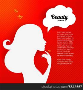 Applique background with beautiful girl silhouette for your design.