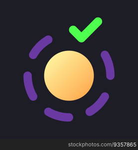 Apply breathe animation effect flat gradient fill ui icon for dark theme. Video production software. Pixel perfect color pictogram. GUI, UX design on black space. Vector isolated RGB illustration. Apply breathe animation effect flat gradient fill ui icon for dark theme