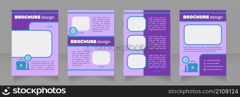 Apply for job position in it sphere blank brochure design. Template set with copy space for text. Premade corporate reports collection. Editable 4 paper pages. Nunito Light, Bold fonts used. Apply for job position in it sphere blank brochure design
