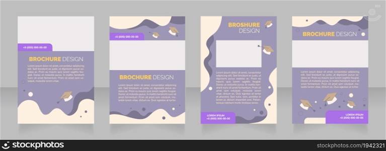 Apply for undergraduate institution blank brochure layout design. Vertical poster template set with empty copy space for text. Premade corporate reports collection. Editable flyer paper pages. Apply for undergraduate institution blank brochure layout design
