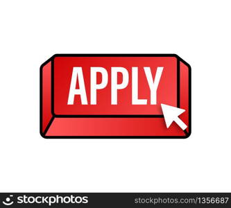 Apply with cursor button. Internet icon. Pointer click icon. Vector stock illustration. Apply with cursor button. Internet icon. Pointer click icon. Vector stock illustration.