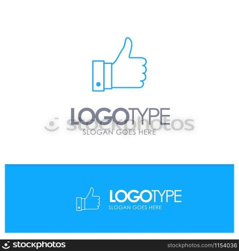 Appreciate, Remarks, Good, Like Blue outLine Logo with place for tagline