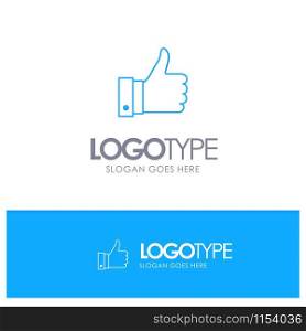 Appreciate, Remarks, Good, Like Blue outLine Logo with place for tagline