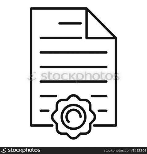 Appreciation document icon. Outline appreciation document vector icon for web design isolated on white background. Appreciation document icon, outline style
