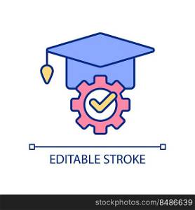 Appropriate learning environment RGB color icon. Success in school and college. Effective learner. Isolated vector illustration. Simple filled line drawing. Editable stroke. Arial font used. Appropriate learning environment RGB color icon