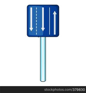 Appropriate traffic lanes at crossroads junction icon. Cartoon illustration of appropriate traffic lanes at crossroads junction vector icon for web. Appropriate traffic lanes icon, cartoon style