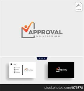 Approval Check, checking logo template vector illustration with business card. Approval Check, checking logo template vector illustration