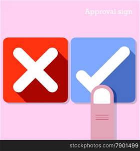 Approval concept. The best choice icons. Vector illustration