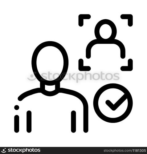 Approve Identity Icon Vector. Outline Approve Identity Sign. Isolated Contour Symbol Illustration. Approve Identity Icon Vector Outline Illustration
