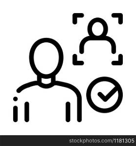 Approve Identity Icon Vector. Outline Approve Identity Sign. Isolated Contour Symbol Illustration. Approve Identity Icon Vector Outline Illustration