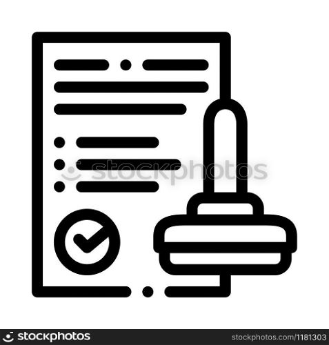 Approve Stamp Icon Vector. Outline Approve Stamp Sign. Isolated Contour Symbol Illustration. Approve Stamp Icon Vector Outline Illustration