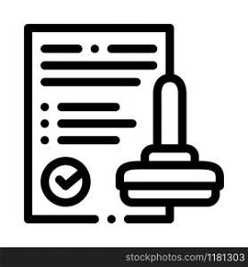 Approve Stamp Icon Vector. Outline Approve Stamp Sign. Isolated Contour Symbol Illustration. Approve Stamp Icon Vector Outline Illustration