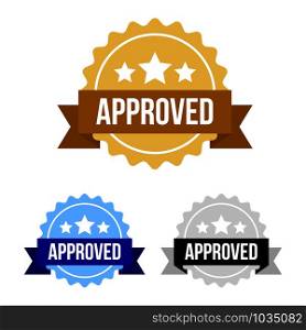 Approved Badge Stamp Vector Template