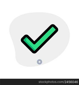Approved checkmark symbol to verify the result