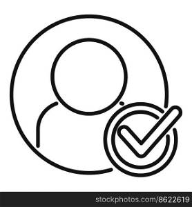 Approved client icon outline vector. Platform system. Know custom. Approved client icon outline vector. Platform system